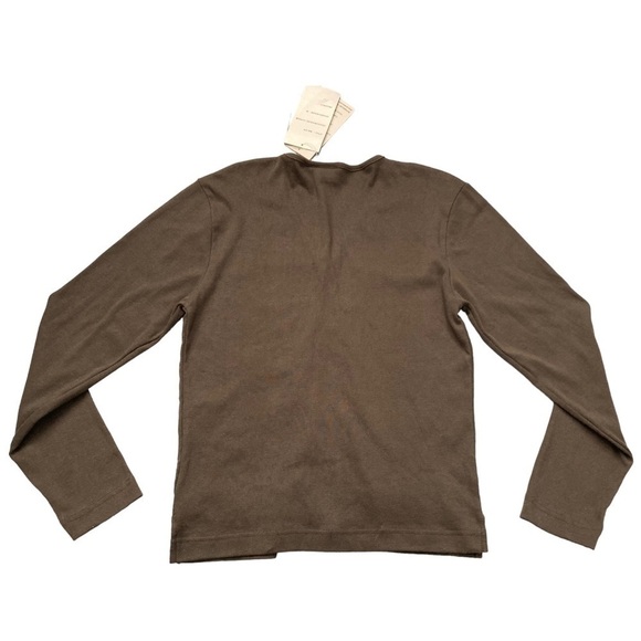 VINTAGE NWT khaki army green one button open cardigan with embroidered hem - Picture 8 of 8